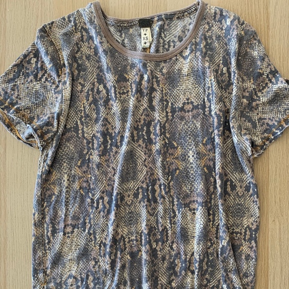 Free People Snake Print Short Sleeve Tee - Picture 1 of 2